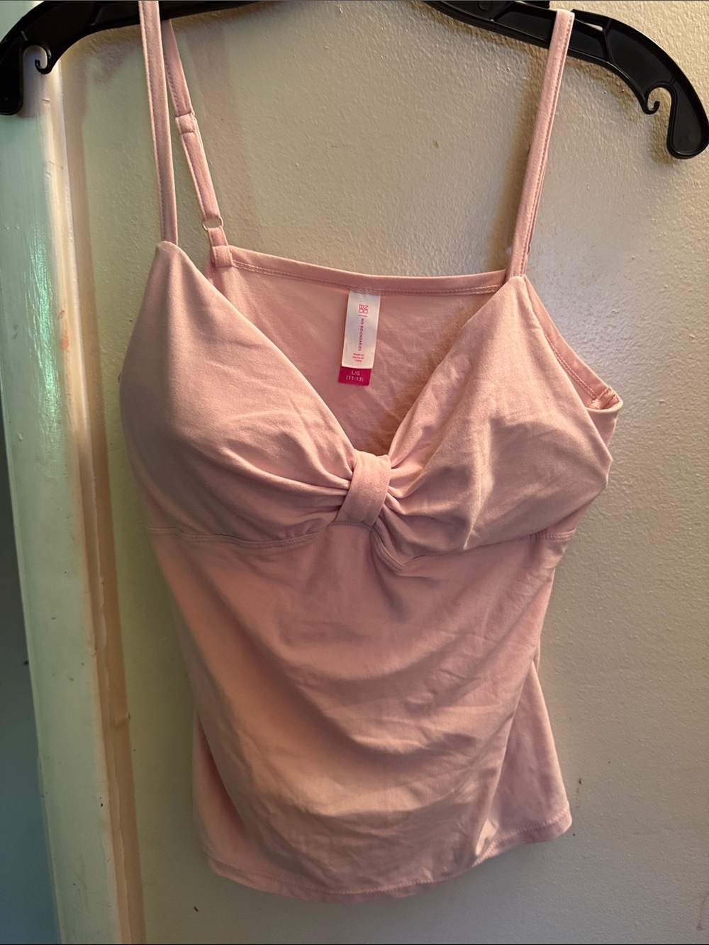No Boundaries Light Pink Knotted Front Bandeau Cami
